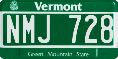 VT license plate NMJ728