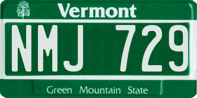 VT license plate NMJ729