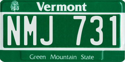 VT license plate NMJ731
