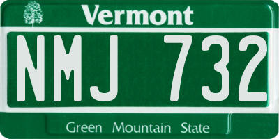 VT license plate NMJ732