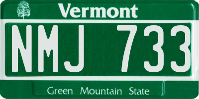 VT license plate NMJ733