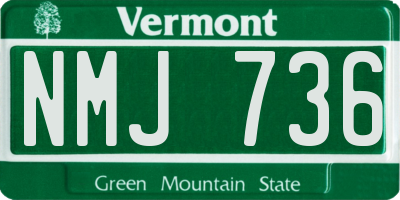 VT license plate NMJ736