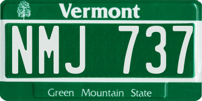 VT license plate NMJ737