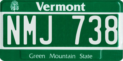 VT license plate NMJ738