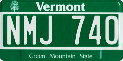 VT license plate NMJ740