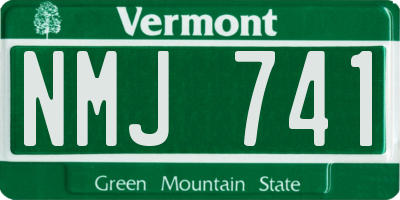 VT license plate NMJ741