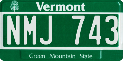 VT license plate NMJ743