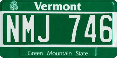 VT license plate NMJ746