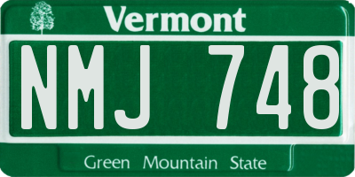 VT license plate NMJ748