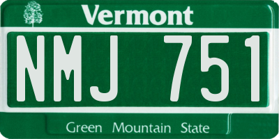 VT license plate NMJ751