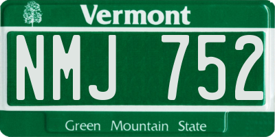 VT license plate NMJ752
