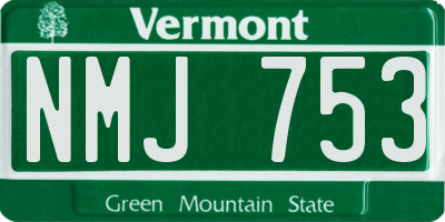 VT license plate NMJ753