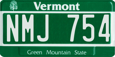 VT license plate NMJ754