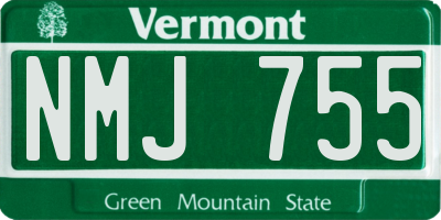 VT license plate NMJ755