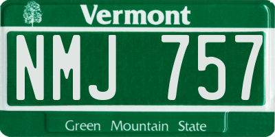 VT license plate NMJ757