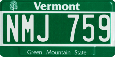 VT license plate NMJ759