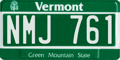 VT license plate NMJ761