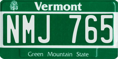 VT license plate NMJ765