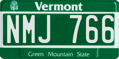 VT license plate NMJ766