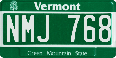 VT license plate NMJ768