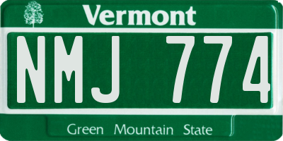 VT license plate NMJ774