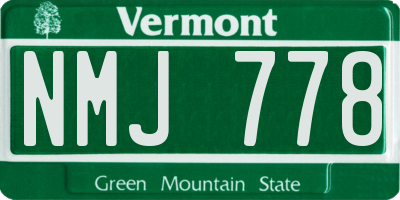 VT license plate NMJ778