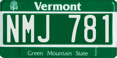 VT license plate NMJ781