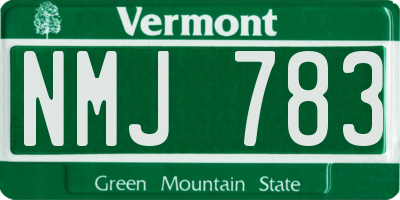 VT license plate NMJ783