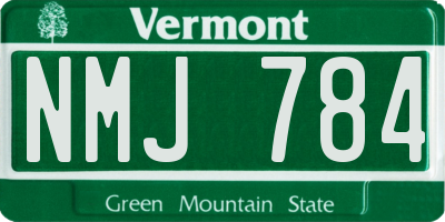 VT license plate NMJ784