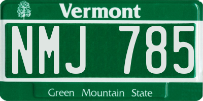 VT license plate NMJ785