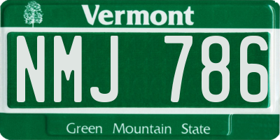 VT license plate NMJ786
