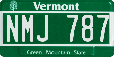 VT license plate NMJ787