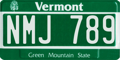 VT license plate NMJ789