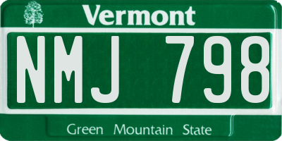 VT license plate NMJ798