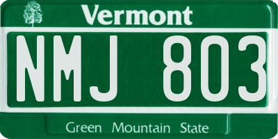 VT license plate NMJ803
