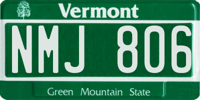 VT license plate NMJ806