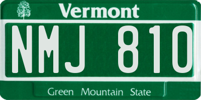 VT license plate NMJ810