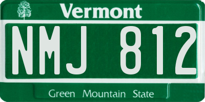 VT license plate NMJ812