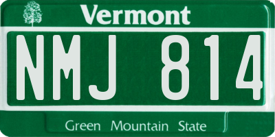 VT license plate NMJ814