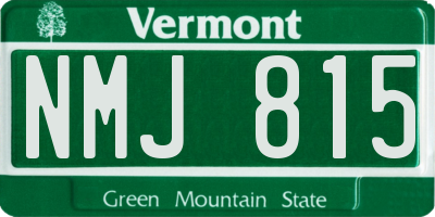 VT license plate NMJ815