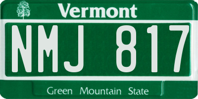 VT license plate NMJ817