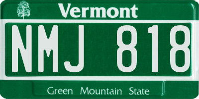 VT license plate NMJ818