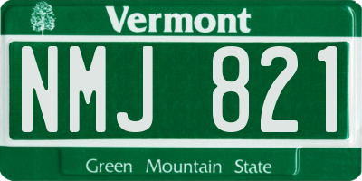 VT license plate NMJ821