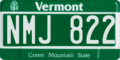 VT license plate NMJ822