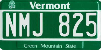 VT license plate NMJ825