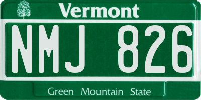 VT license plate NMJ826