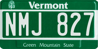 VT license plate NMJ827