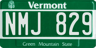 VT license plate NMJ829