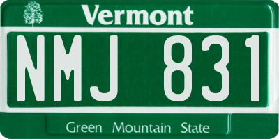 VT license plate NMJ831