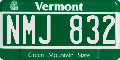 VT license plate NMJ832